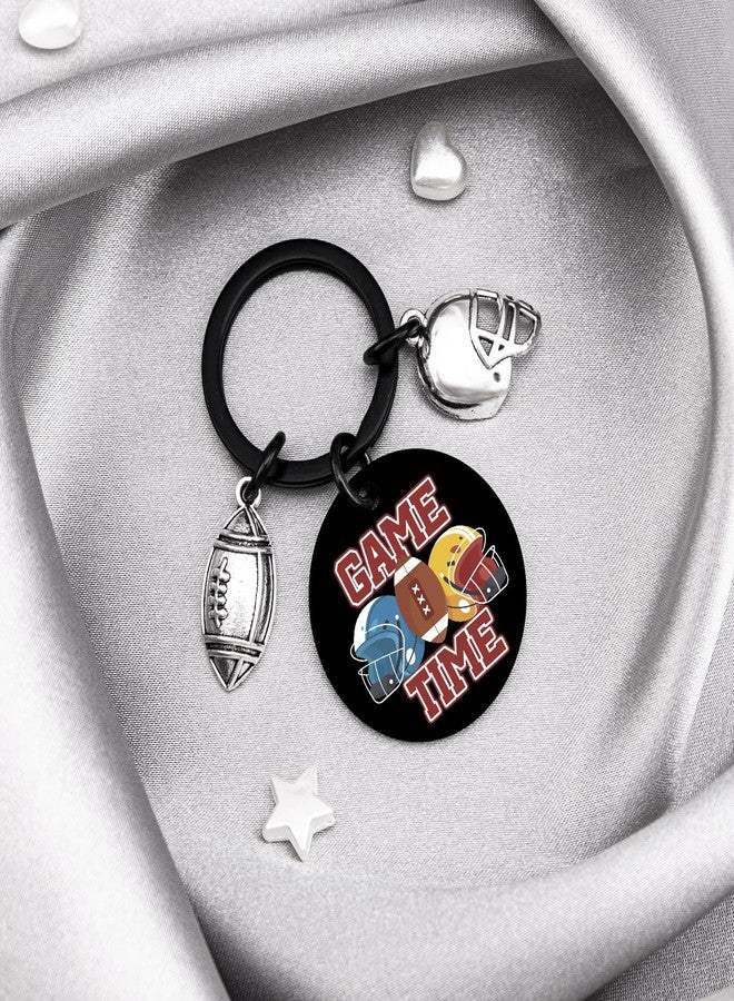 MOEXUKO Football Keychain Football Birthday Party Decorations Superbowl Party Decorations 2026 Footballs Gifts for Men Player Footballs Themed Gifts Game Time Keyring - Image 3